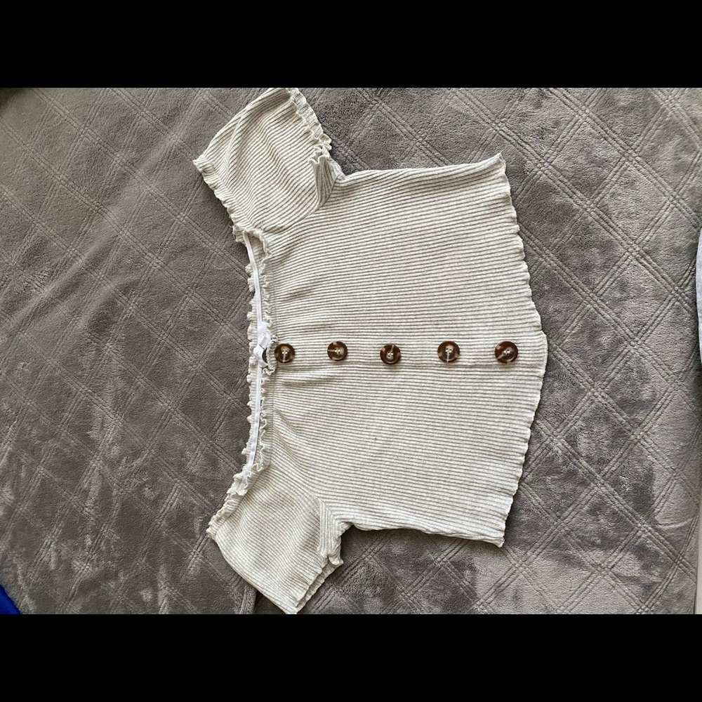 cream off the shoulder crop top